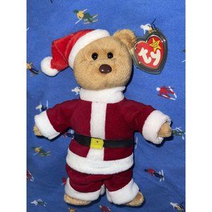 TY Vintage 1997 'Teddy' Beanie Baby Rare w/Errors #4200 Santa Bear in Box MINT